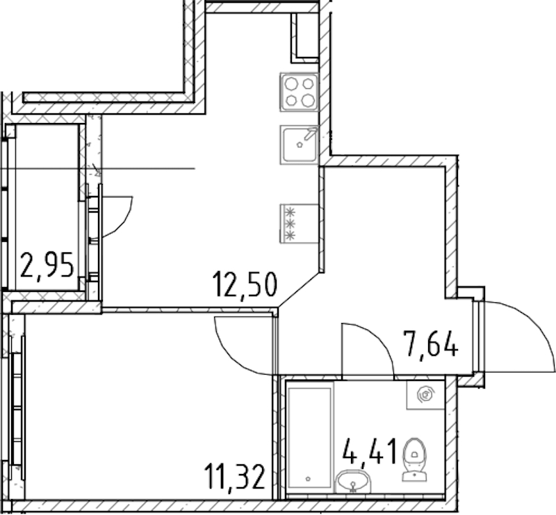 1-комнатная квартира 35.87 м², 2/18 эт., ЖК «Город Первых»